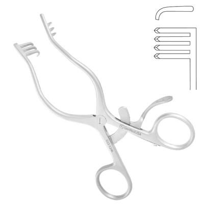 Adson Cerebellar Retractor 6 1/2 inch Angled 80 Degree 4x4 Sharp