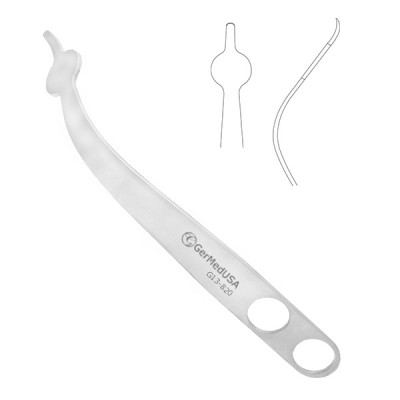 Collateral Retractor 8 1/2" Curved 25mm Round Blade Rounded End 2 Holes