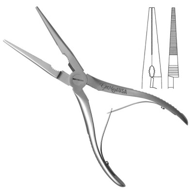 Universal Needle Nose Pliers 8 inch Serrated with Spring 1.1mm Max Cut