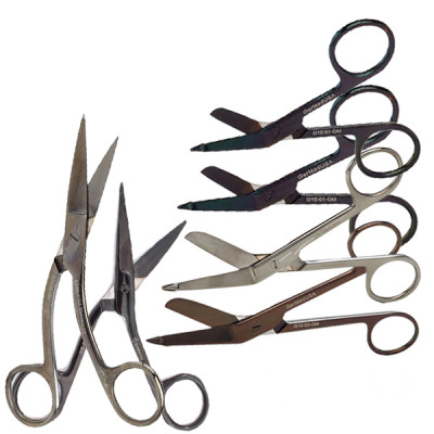 Gun Metal Color Coated Bandage Scissors