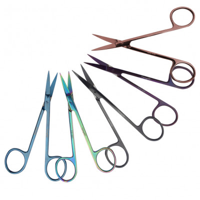 Iris Scissors 4 1/2 inch Straight Color Coated