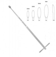 Bone Curette Straight Knurled T Handle