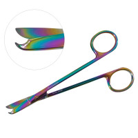 Suture Scissors 5 1/2" Straight Rainbow Coated