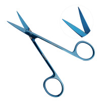Iris Scissors 4 1/2“ Curved Blue Coated