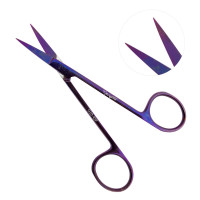 Iris Scissors 4 1/2“ Curved Purple Coated