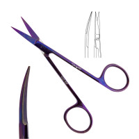Iris Scissors 4 1/2“ Curved Purple Coated