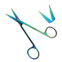 Iris Scissors 4 1/2“ Curved Rainbow Coated