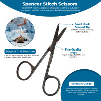 Littauer Stitch Scissors 4 1/2" Straight Gun Metal Coated