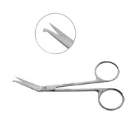 Iris Scissors 4 1/4" Angular With One Sharp One Probe Tip