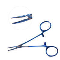 Halsted Mosquito Forceps 4 3/4" Curved - Blue Coated