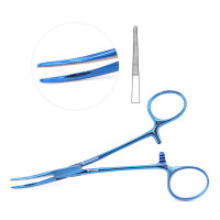 Kelly Hemostatic Forceps 5 1/2" Straight - Blue Coated