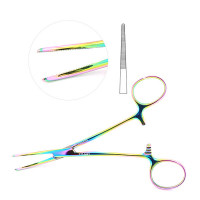 Kelly Hemostatic Forceps 5 1/2" Straight - Rainbow Coated