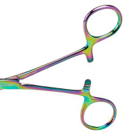 Crile Hemostatic Forceps Curved 5 1/2" Rainbow Coated