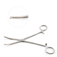 Mikulicz Hemostatic Forceps 1x2 Teeth 8" Slightly Curved