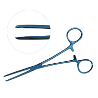 Rochester Carmalt Forceps Straight 6 1/4" Blue Coated Coated