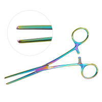 Rochester Carmalt Forceps Straight 6 1/4" Rainbow Coated