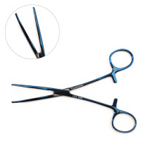 Rochester Carmalt Forceps Curved 6 1/4" Blue Coated