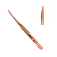 Thumb Dressing Forceps 5 1/2" Serrated Rose Gold Coated