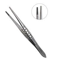 Thumb Tissue Forceps Serrated, 5 1/2" Fenestrated Handle