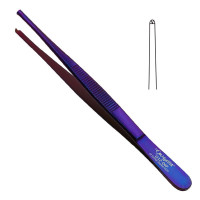 Thumb Tissue Forceps 5" 1x2 Teeth Purple Coated