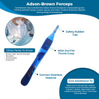 Brown Adson Forceps 4 3/4" Blue Coated 7x7 Teeth