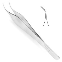 Adson Tissue Forceps 1x2 Teeth Delicate Angled 4 3/4"