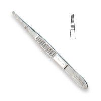 Dressing Forceps 4 1/2" Delicate Fluted Handle Serrated