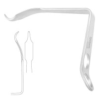 R Knee Retractor 9 1/2" 17x34mm 90 Degree Blunt 2 Holes 35 Degree Bent Handle