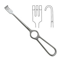 Volkman Retractor Ring Handle 8 3/4" Three Blunt Prongs