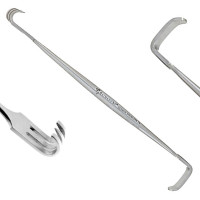 Senn Retractor 6 1/4" 2 End Prongs Blunt and 1 Middle Prong Sharp