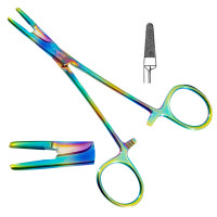 Olsen Hegar Combined Needle Holder and Scissors 6 1/2" Rainbow Coated