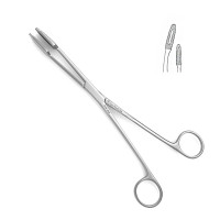 Maier Uterine Dressing Forceps Serrated Jaws 5x30mm With Ratchet Curved Size 10"