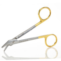 Wire Cutting Scissors 4 3/4" Angled With Notch Tungsten Carbide