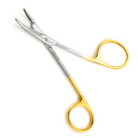 Gillies Needle Holder 4 3/4" One Large Offset Ring Tungsten Carbide Curved Tip