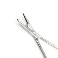 Gillies Needle Holder 4 3/4" One Large Offset Ring Tungsten Carbide Curved Tip