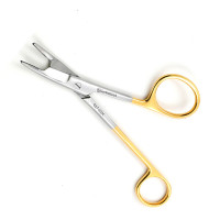 Gillies Needle Holder 5 3/4" One Large Offset Ring Tungsten Carbide Curved Tip