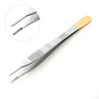 Adson Tissue Forceps 1x2 with Carbide Suture Platform 4.75"