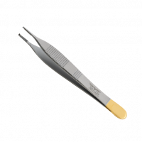 Adson Tissue Forceps 1x2 with Carbide Suture Platform 4.75"