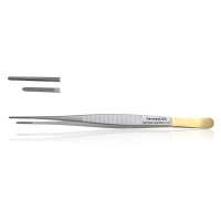 Potts Smith Forceps Cross Serrated 9" - Tungsten Carbide