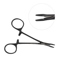 Olsen Hegar Needle Holder Scissors Combination 4 3/4" Serrated Tungsten Carbide - Gun Metal Coated