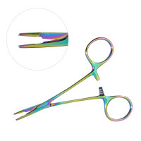 Olsen Hegar Needle Holder Scissors Combination 4 3/4" Serrated Tungsten Carbide - Rainbow Coated