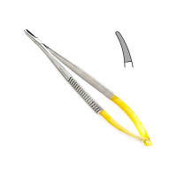 Castroviejo Needle Holder 5 1/2" Tungsten Carbide  without Lock Curved Smooth