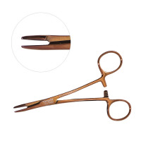 Olsen Hegar Needle Holder Scissors Combination 5 1/2" Serrated Tungsten Carbide - Rose Gold Coated