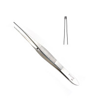 Iris Forceps 4" 1x2 Teeth Standard Straight Pattern Non-magnetic