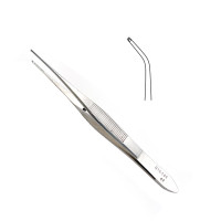 Iris Forceps 4" 1x2 Teeth Standard Pattern Half Curved