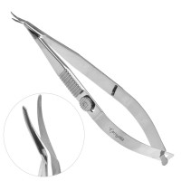Troutman Castroviejo Corneal Section Scissors  Curved  4 1/4" Left