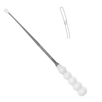 Zielke Ring Curette 13 1/2" 20 Degree Angled 8mm with Plastic Handle Sharp Sharp