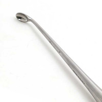 Brun Curette 8" Hollow Handle Angled Oval #4/0 (2.5mm)