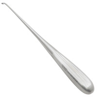 Brun Curette 8" Hollow Handle Angled Oval #4/0 (2.5mm)