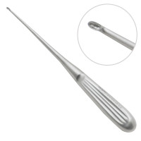 Brun Curette 8" Hollow Handle Angled Oval #5/0 (2.2mm)
